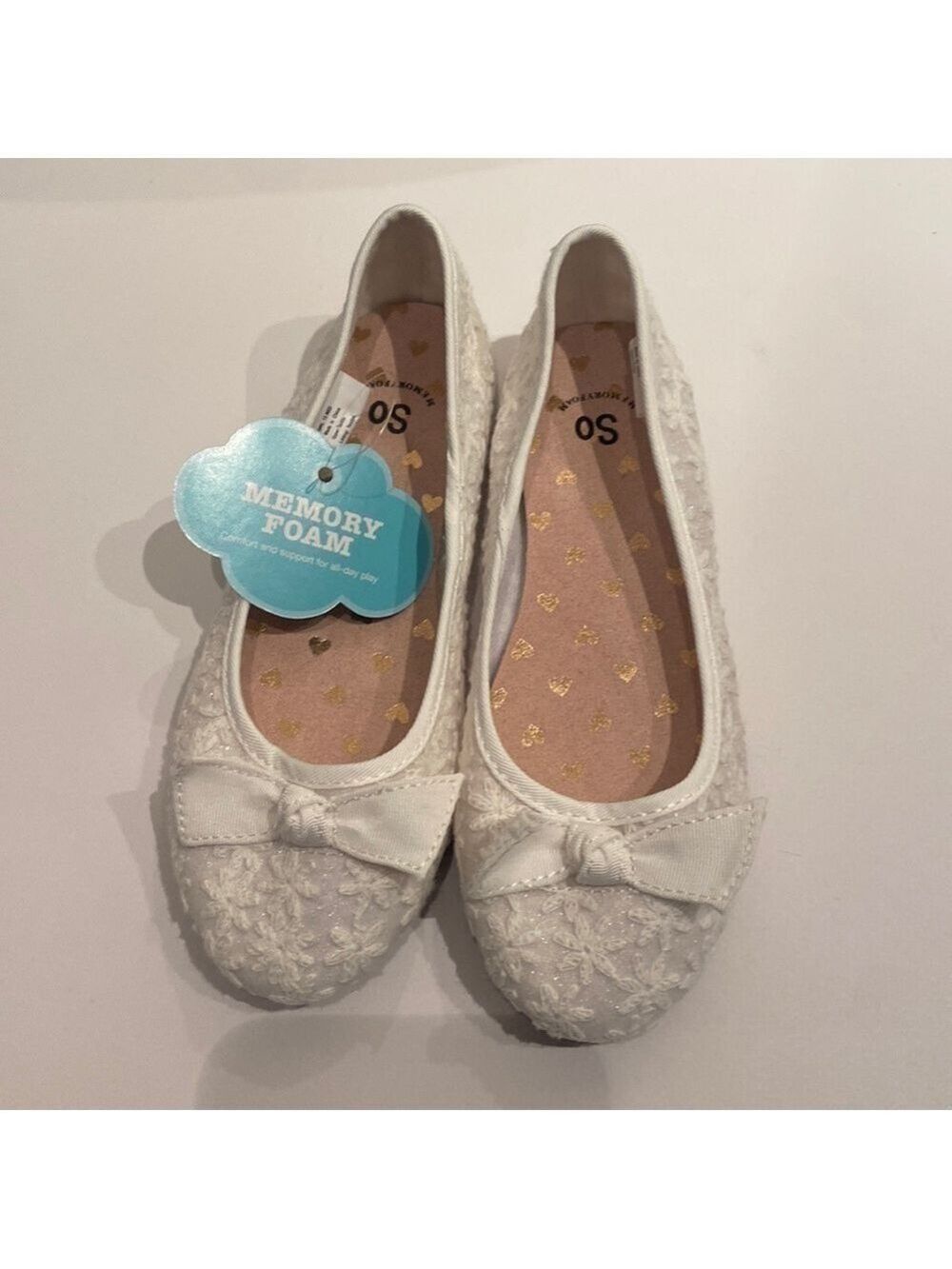 Toddler Girls White Sparkly Dress Shoes Size 13